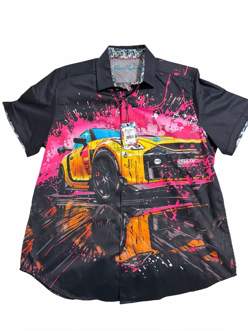 NWT Robert Graham Splash Drifter Sports Race Car Button Shirt Mens XL Multicolor